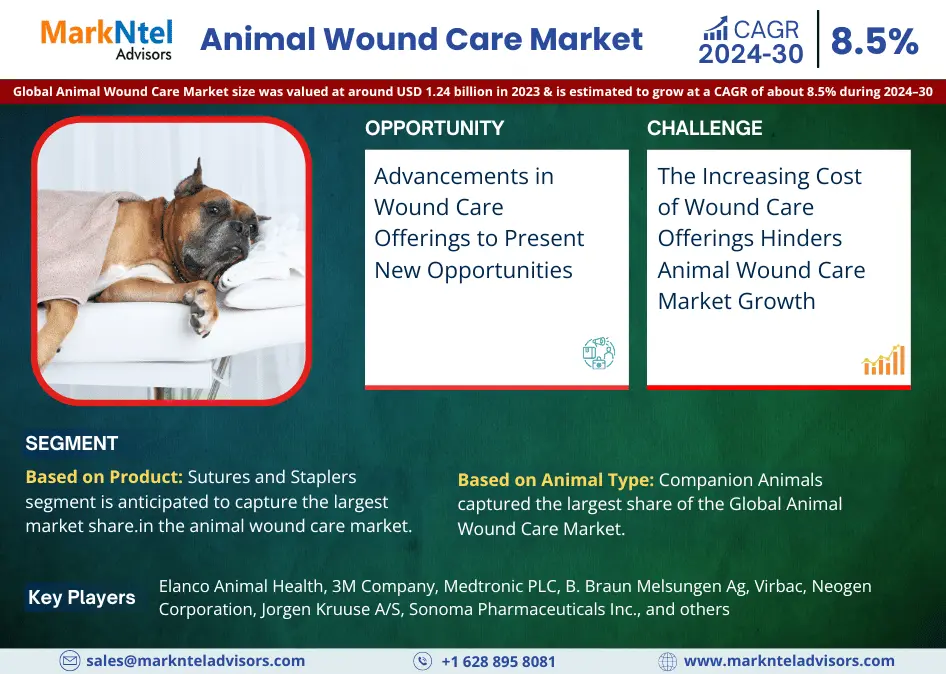 Animal Wound Care Market Surges with a Robust 8.5% CAGR in 2024-30 Forecast